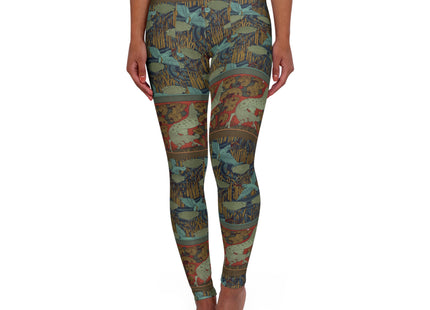 Kingfisher Flowers, Horses and Trees by Maurice Pillard Verneuil High Waisted Yoga Leggings (AOP)