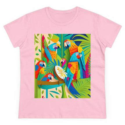 Colorful Macaws Women's Midweight Cotton Tee