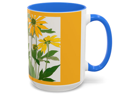 Clerodendrum & Rudbeckia Flower by Tanigami Kônan Colorful Mugs (11oz, 15oz)