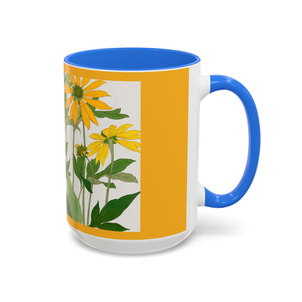 Clerodendrum & Rudbeckia Flower by Tanigami Kônan Colorful Mugs (11oz, 15oz)