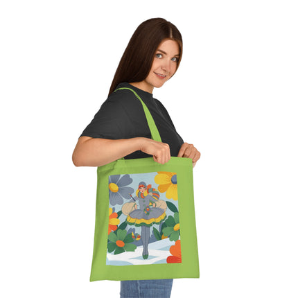 🌼❄️ The Winter Flower Wanderer Cotton Tote Bag – Colorful Winter Fantasy