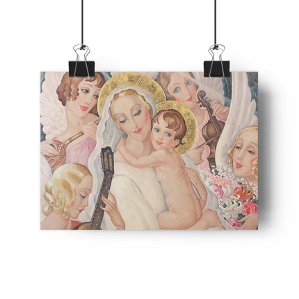 Madonna with Child surrounded by musical angels by Gerda Wegener Giclée Art Print