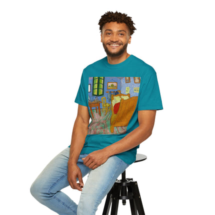 The Bedroom by Vincent van Gogh Unisex Garment-Dyed T-shirt
