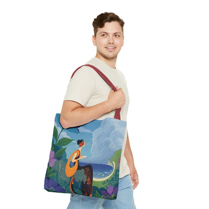 🌊🌺 The Lady Of The Seaside Garden Tote Bag – Art Deco Coastal Fantasy