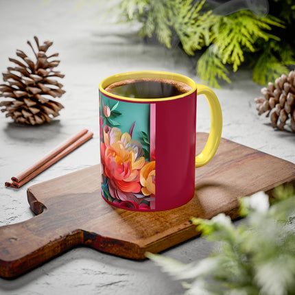 Peonies in Full Bloom Colorful Mugs (11oz, 15oz)