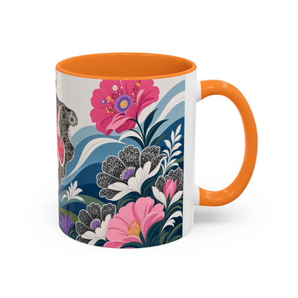 🌸🎀 The Pink Lace Garden Promenade Colorful Mug – Art Deco Fashion Elegance