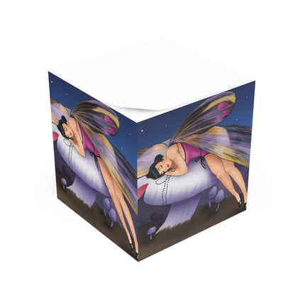 Slumbering Fairy on a Mushroom Note Cube