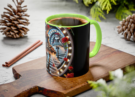 Halloween Witch Through the Mirror Colorful Mugs (11oz, 15oz)