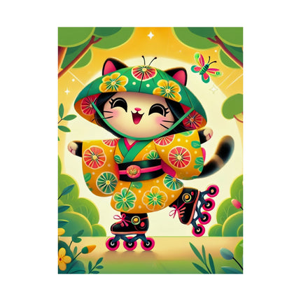 🛼✨ Firefly Dance on Wheels Matte Vertical Poster – Joyful Motion & Summer Magic