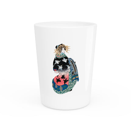 Japanese Woman by Keisai Eisen Ceramic Shot Glass