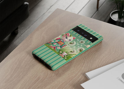 Geisha Kitten and the Dandelion Phone Cases