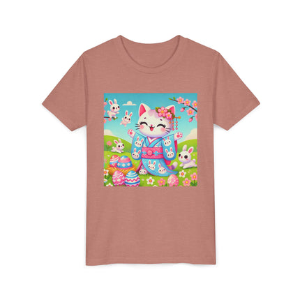 Springtime Kitten’s Easter Joy Youth Short Sleeve Tee