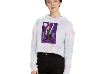 Mystic Elegance Women’s Cropped Hooded Sweatshirt