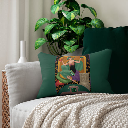 May & Emerald (from the Gem Series) by Sofia Chiostri Spun Polyester Lumbar Pillow