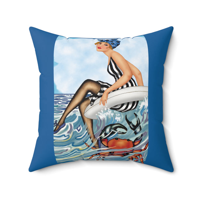 Playful Waves and Fashion Follies Spun Polyester Square Pillow