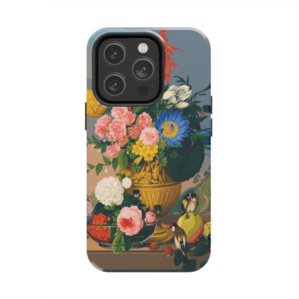 🌺🐦 The Garden Of Golden Birds Phone Case – Art Deco Floral Elegance