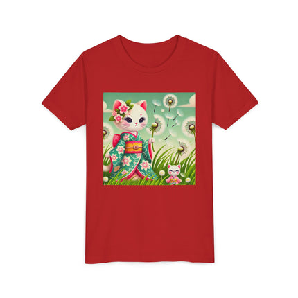 Geisha Kitten and the Dandelion Wish Youth Short Sleeve Tee