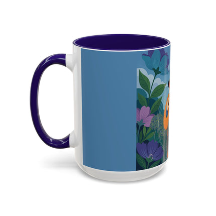 The Lady And The Sea Breeze Colorful Mugs – Art Deco Coastal Serenity