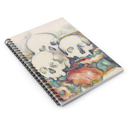 The Three Skulls by Paul Cézanne Spiral Notebook - Ruled Line