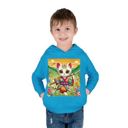 Samurai Kitten Toddler Pullover Fleece Hoodie