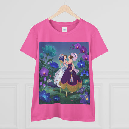 💜🌸 The Ladies Of The Enchanted Garden Cotton Tee – Art Deco Fashion Illustration