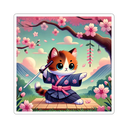 Samurai Kitten Kiss-Cut Stickers (4 Sizes)