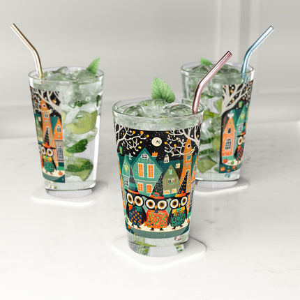 Night of the Trick-or-Treating Owlets Glass, 16oz