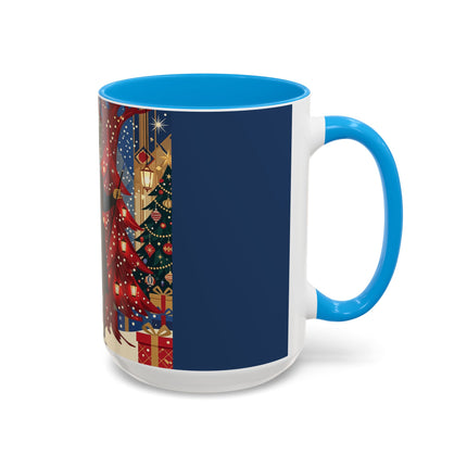 🎩🎄 Christmas Eve Promenade Colorful Mug – Art Deco Holiday Elegance
