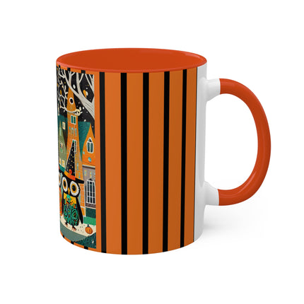 Night of the Trick-or-Treating Owlets Colorful Mugs, 11oz