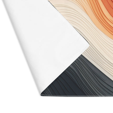 Wave Pattern in Hues of Beige, Orange, Grey, and Black Placemat, 1pc
