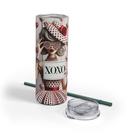 Fashionably Yours, XOXO Skinny Matte Tumbler, 20oz