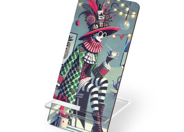 Whimsical Christmas Tea Party Mobile Display Stand for Smartphones