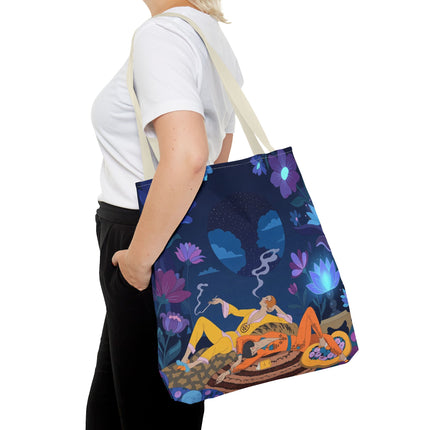 🌙🌺 The Midnight Garden Dreamers Tote Bag – Art Deco Nocturne