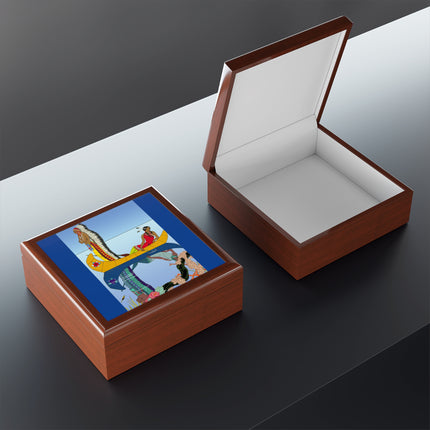 Le long du Missouri (Indian couple on the Missouri River) by George Barbier Jewelry Box