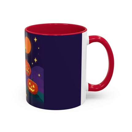 🎃🕯️ Moonlit Pumpkin Masquerade Colorful Mug – Whimsical Halloween Charm