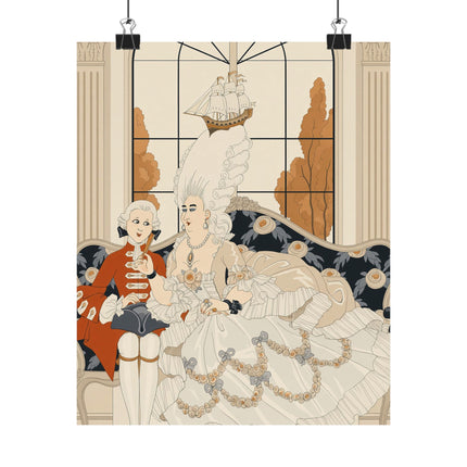 👑💌 The Duchess Matte Vertical Poster – George Barbier Art Deco Aristocratic Elegance