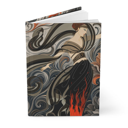 🔥🖤 The Lady Of The Midnight Flame Garden Hardcover Journal – Art Deco Floral Drama