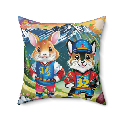 Animal Athletes Spun Polyester Square Pillow