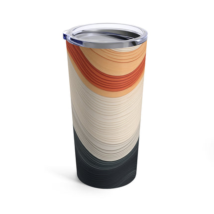 Wave Pattern in Hues of Beige, Orange, Grey, and Black Tumbler 20oz
