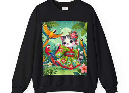 Parrot Dance of the Geisha Kitten Heavy Blend™ Crewneck Sweatshirt