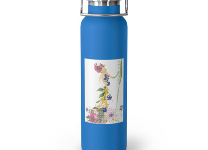 Blooming Splendor: A Floral Transformation Copper Vacuum Insulated Bottle, 22oz