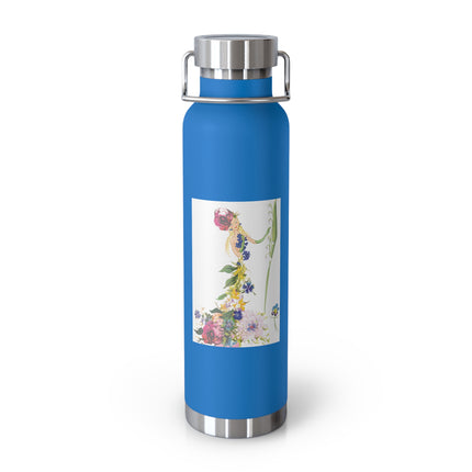 Blooming Splendor: A Floral Transformation Copper Vacuum Insulated Bottle, 22oz