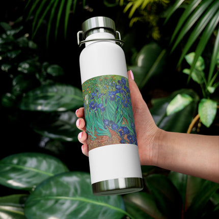 Irises by Vincent Van Gogh Copper Vacuum Insulated Bottle, 22oz