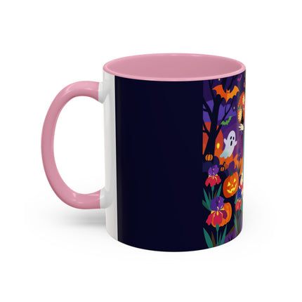 🌙🎃 The Moonlit Garden Masquerade Colorful Mug – Floral Halloween Charm
