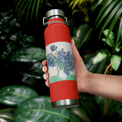 Irises by Vincent Van Gogh Copper Vacuum Insulated Bottle, 22oz