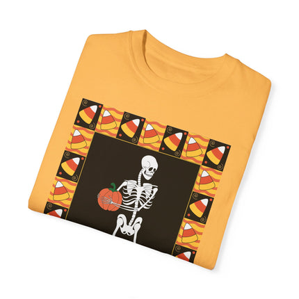 Candy Corn Skeleton Unisex Garment-Dyed T-shirt