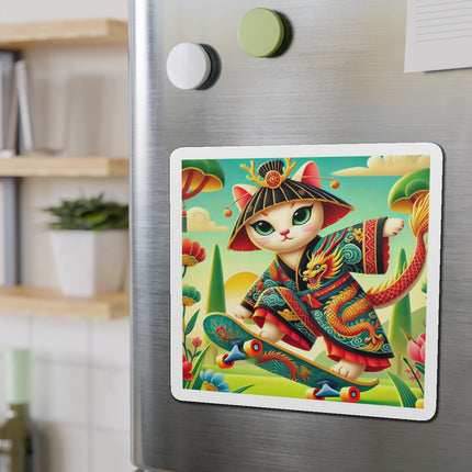 Dragon Dance on Wheels Die-Cut Magnets (5 Sizes)