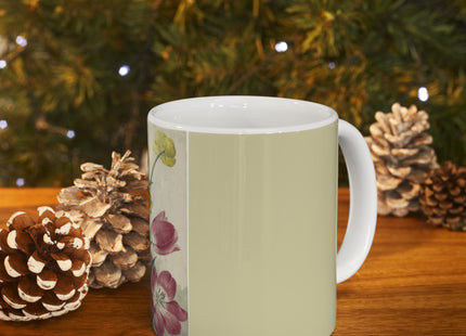 Bouquet of Tulips, Violets, Grape Hyacinths, and Marsh Marigolds by Willem van Leen Ceramic Mug 11oz