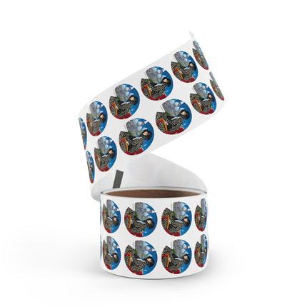 Elegant Winter Woman in Sleigh Round Sticker Label Rolls