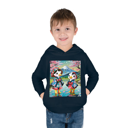 Rainy Day Ducks Toddler Pullover Fleece Hoodie